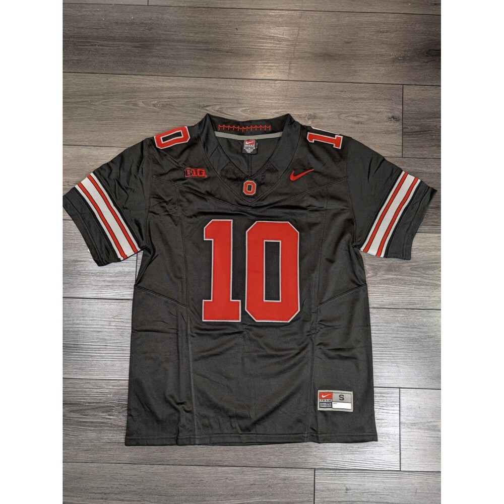 Julian Sayin #10 Black Buckeye Stripe 2026 OSU Ohio State Football Jersey Small